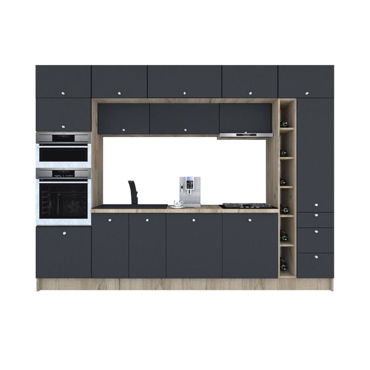 Set Bucatarie Genarom Zone PAL 320, 320 x 243 x 60 cm, K002 / Decor 0164