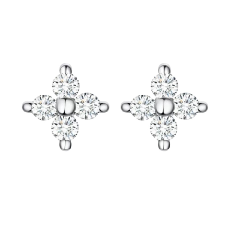 Galas CZ virág fülbevaló, 925 tiszta ezüst