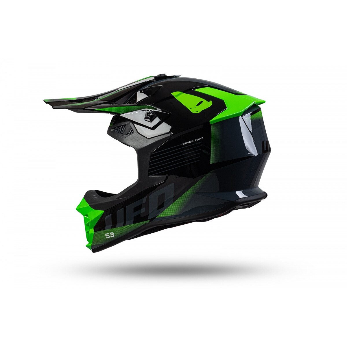 カオナシ Casca cross/atv, Ufo Intrepid, culoare negru/verde neon, marimea