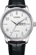 Citizen, Иноксов часовник Eco-Drive с кожена каишка, Сребрист, Черен