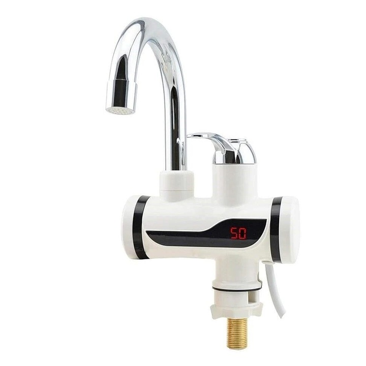 Robinet Electric Deliny® pentru Incalzit Apa , Afisaj Temperatura LCD Led, 3KW, Apa Calda Instant, Debit 2L/min