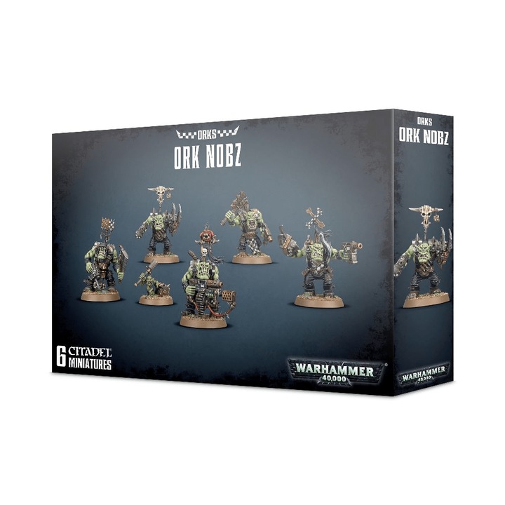 Pachet Miniaturi Warhammer 40k, Games Workshop, Ork Nobz, 6 miniaturi