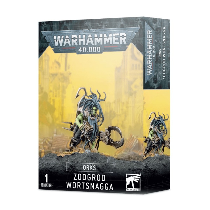 Games Workshop Warhammer 40k Orks Zodgrod Wortsnagga miniatűr figura építőkészlet, játékműhely, 1 db, műanyag, szürke