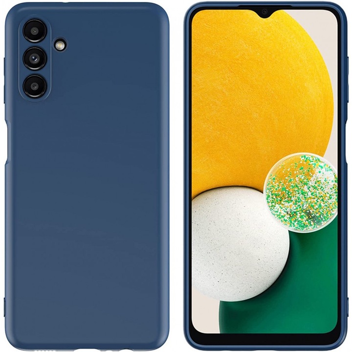 Samsung Galaxy A13 5G / A04s kompatibilis szilikon hátlaptok, velúr belsővel, matt, kék, Silicone