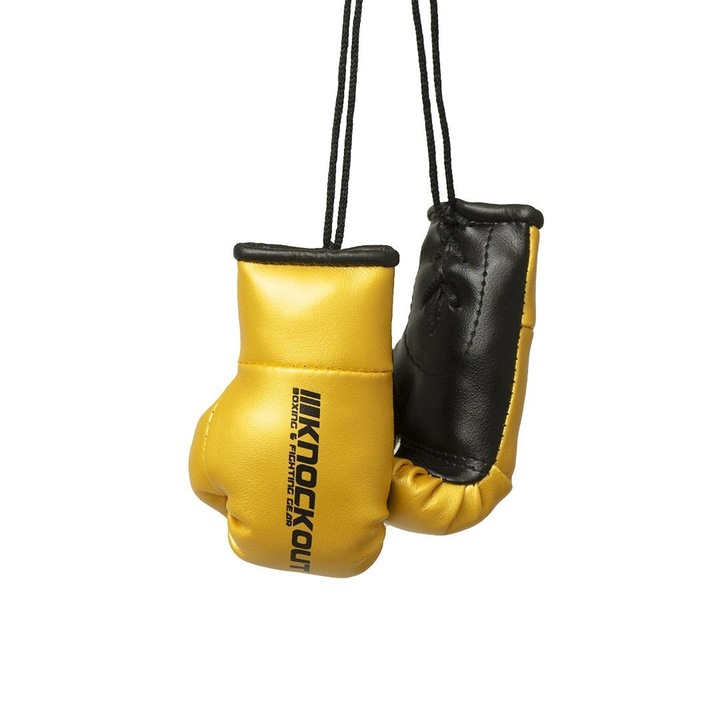 Мини ключодържател ръкавици Knockout - златист