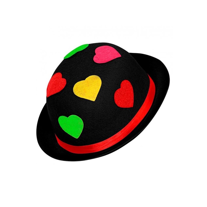 widmann 8167111 Kalap szívekkel filcből fekete