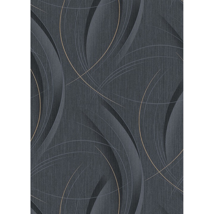 Tapet , modern, negru, gri, auriu, vinil, living, Fashion for walls 3 10218-15 0.53m x 10m