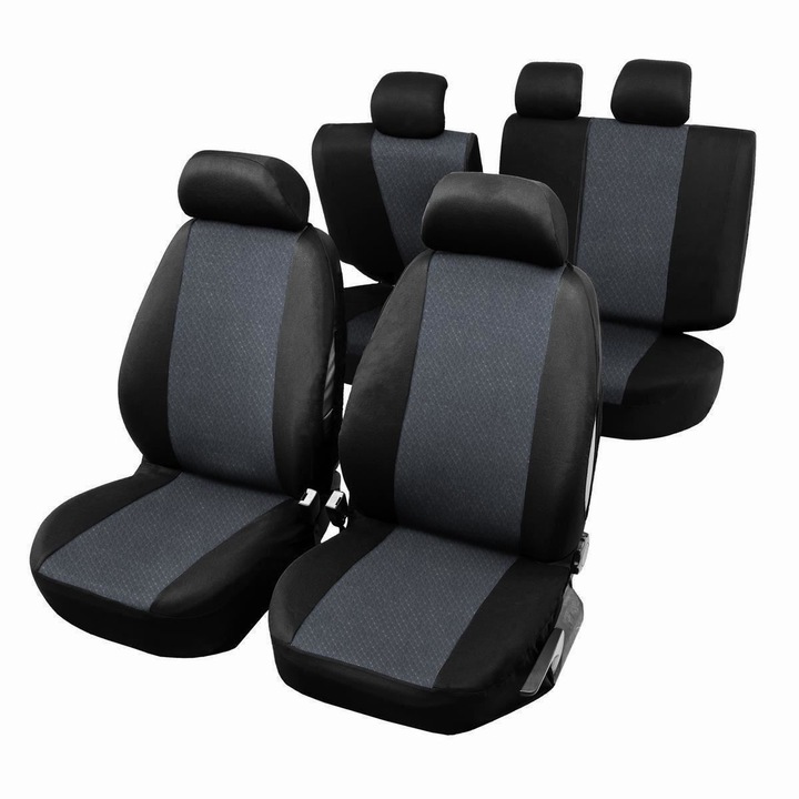 Комплект калъфи за седалки, съвместими с Dacia Logan III, Berlina и Sandero III 2021, Без подлакътник, 12бр.