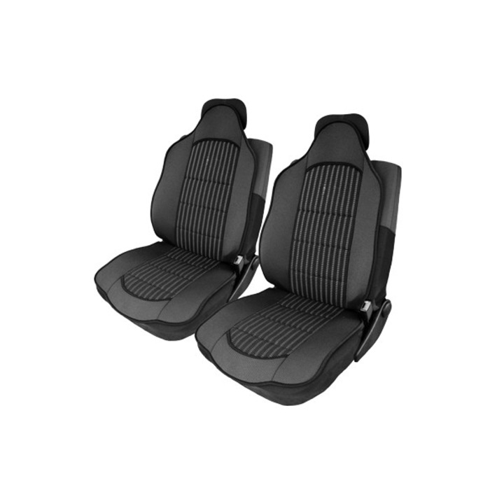 Комплект от 2 защитни калъфа за предни седалки черен спортен стил, SIMPLYCAR®