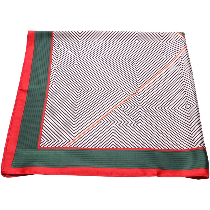 Дамски шал Joolar SK01GN, Имитация на коприна,90 х 90 см, Многоцветен