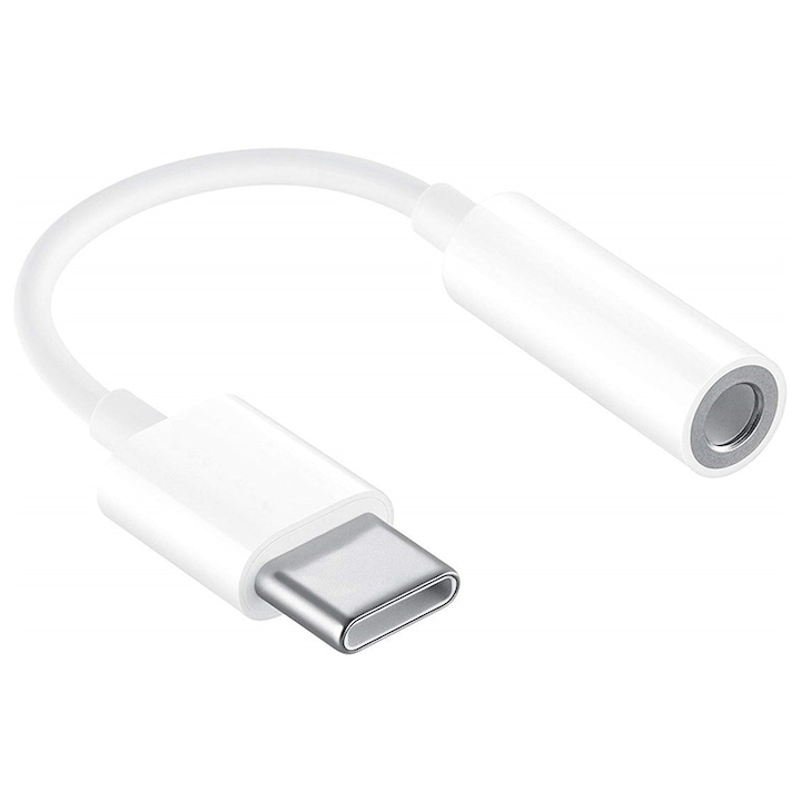 Adaptor Audio Jack 3.5 mm la mufa USB tip C, Mic si Portabil, Optim Design, Alb