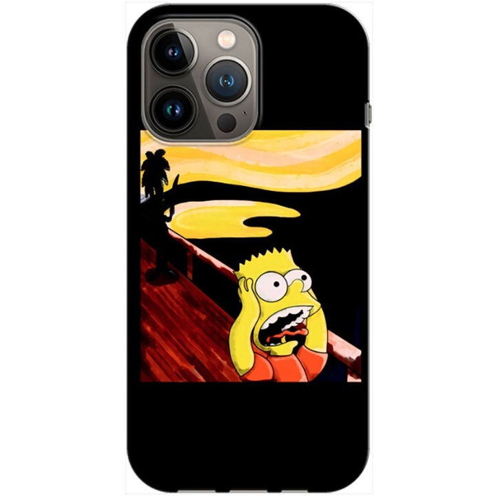 Husa compatibila cu Apple iPhone 12, iPhone 12 Pro model Bart Simson, Silicon, TPU, Viceversa