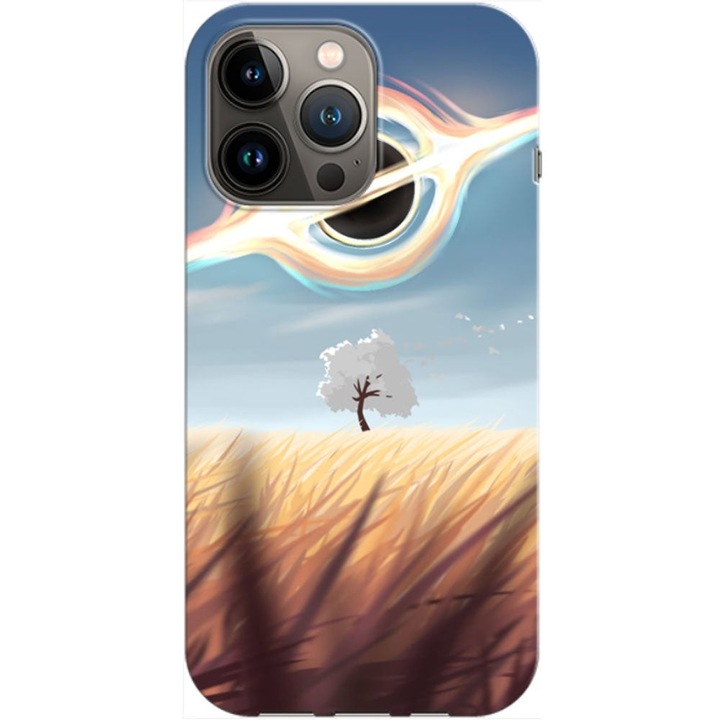 Husa compatibila cu Apple iPhone 12, iPhone 12 Pro model Black Hole, Silicon, TPU, Viceversa