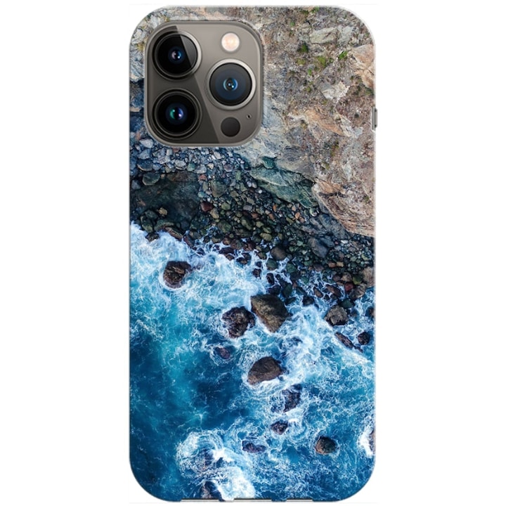 Husa compatibila cu Apple iPhone 12, iPhone 12 Pro model Blue waves, Silicon, TPU, Viceversa