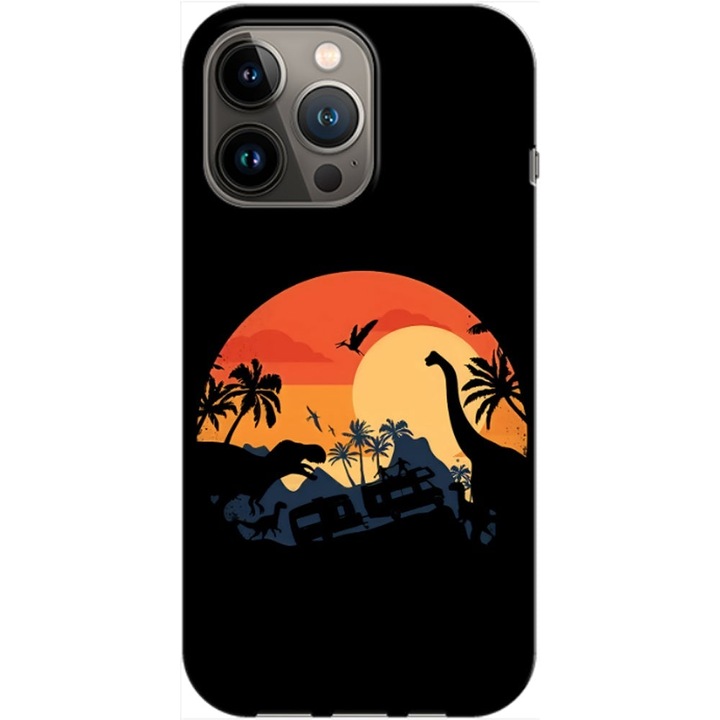 Husa compatibila cu Apple iPhone 12, iPhone 12 Pro model Dino Land, Silicon, TPU, Viceversa