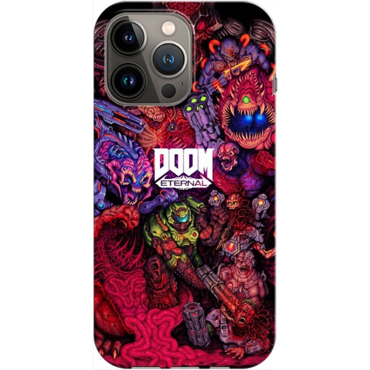 Husa compatibila cu Apple iPhone 12, iPhone 12 Pro model Doom Eternal, Silicon, TPU, Viceversa