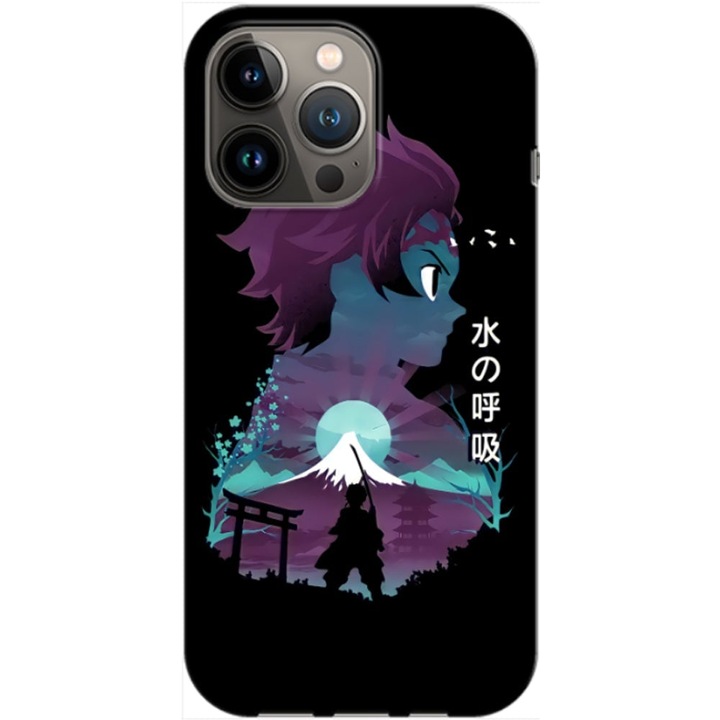 Husa compatibila cu Apple iPhone 12, iPhone 12 Pro model Hero Tanjiro, Silicon, TPU, Viceversa