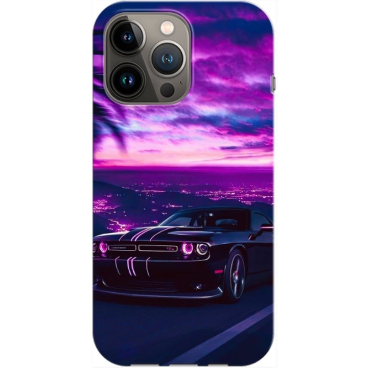 Husa compatibila cu Apple iPhone 12, iPhone 12 Pro model Neon Muscle Car, Silicon, TPU, Viceversa
