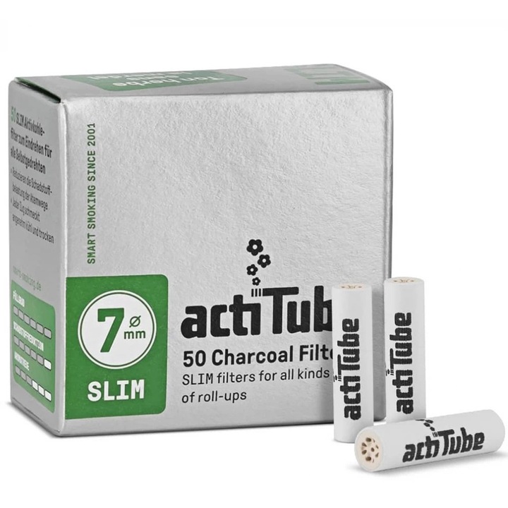 Filtre cu carbune activ ActiTube Slim 7mm x 50 de buc