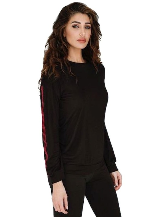 Bluza cu maneca lunga, Jadea, Visiniu/Negru