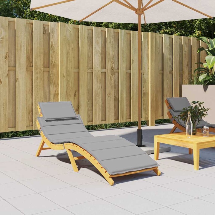 Perna de sezlong vidaXL, gri, 186x58x4 cm, textil oxford 314159