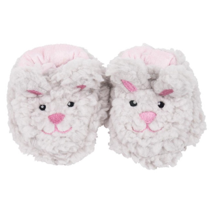 Botosei bebelusi Snoozies pufosi, caldurosi, antiderapanti, model caine, Alb