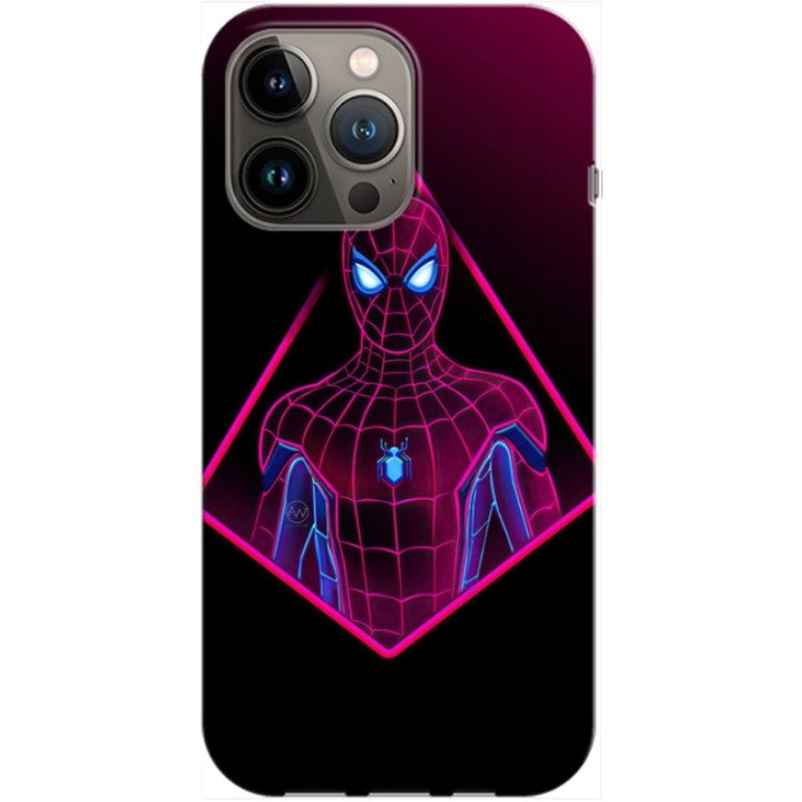 Husa compatibila cu Apple iPhone 12, iPhone 12 Pro model Neon Spiderman, Silicon, TPU, Viceversa
