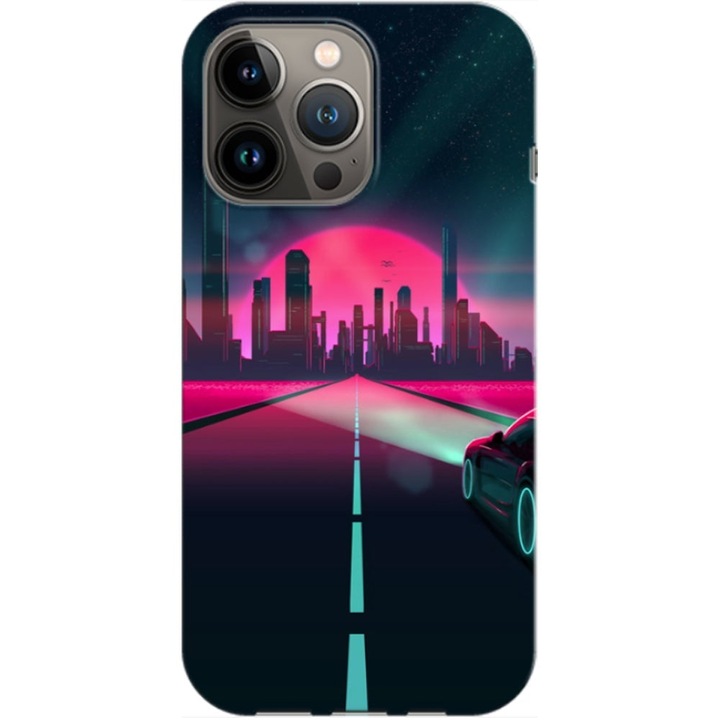 Husa compatibila cu Apple iPhone 12, iPhone 12 Pro model Night City, Silicon, TPU, Viceversa