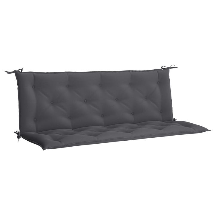 Възглавница за градинска пейка vidaXL, антрацит, 150x(50+50)x7см, оксфорд, 2.9 Kg