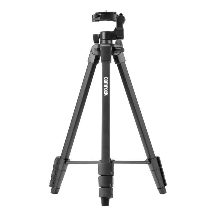 Trepied Camrock CP-530, 149cm, adaptor smartphone si camera de actiune, husa, Negru
