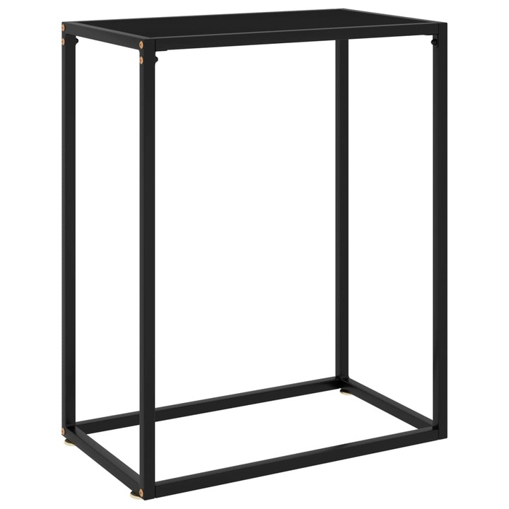 Конзолна маса VidaXL 322804, черна, 60x35x75 cм, закалено стъкло