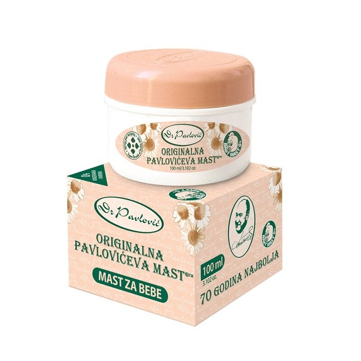 Unguent pentru bebelusi Original Dr Pavlovic Ingrijire zilnica Protectia pielii Pavloviceva Mast Musetel 100ml