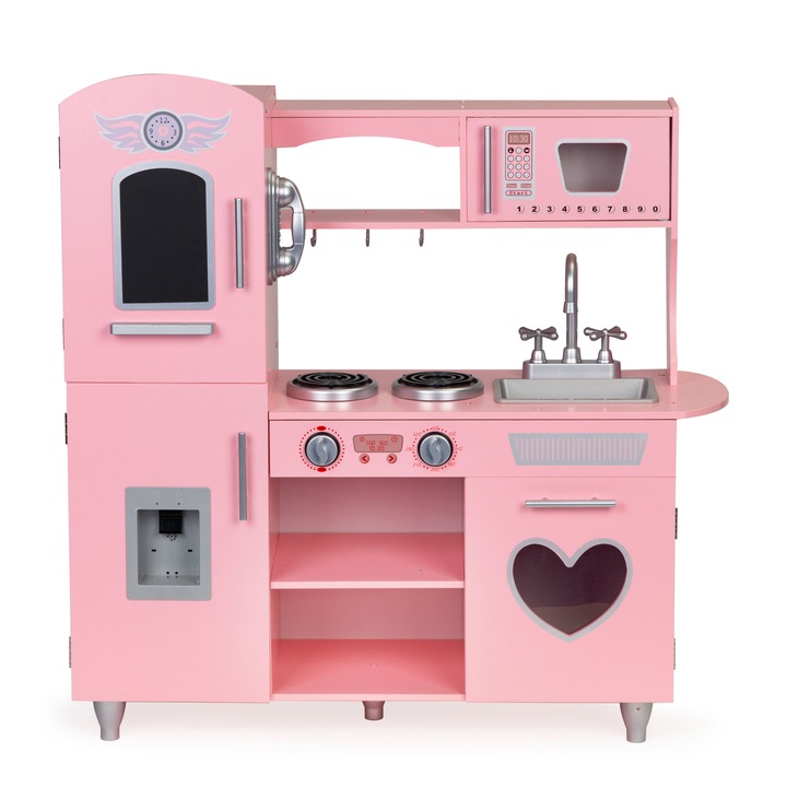 ISP Pink Heart Kitchen környezetbarát konyha, éles szélek nélkül, 88 cm magasság, telefon, több tároló, arany