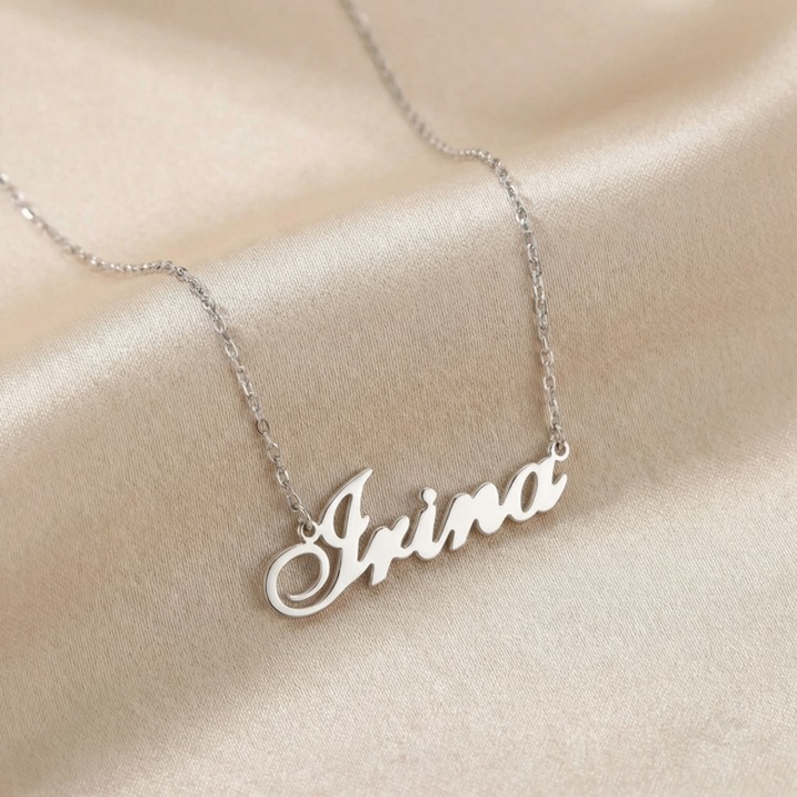 Lantisor din argint rodiat cu nume, Irina, ARTOR LN57, 47cm