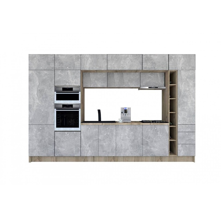 Set Bucatarie Genarom Zone PAL 380, 380 x 243 x 60 cm, K002 / Decor 4298