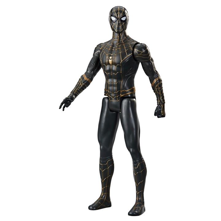 Spiderman figura, fekete-arany jelmez, 30 cm