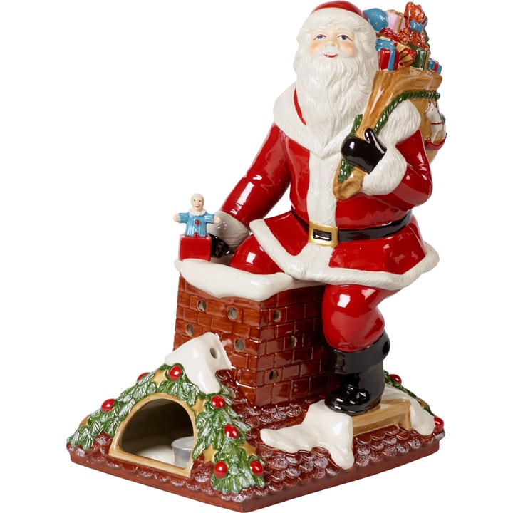 Decoratiune Craciun Christmas Toys Memory Santa on Rooftop, Villeroy and Boch, portelan, multicolor, 235x170x320 mm