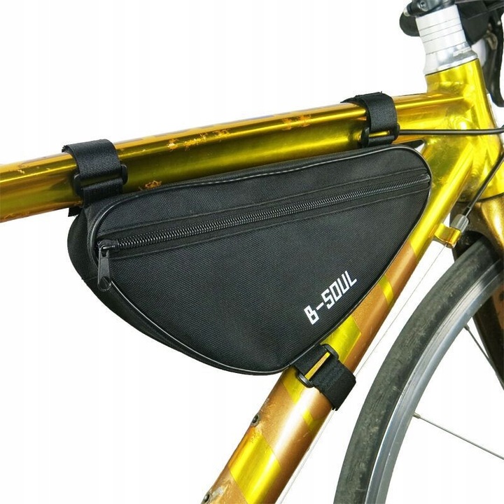 Geanta, Triangle, Multifunctionala, Elemente Reflectorizante, Instalare Fara Unelte, Lungime 27 cm, Latime 6 cm, Inaltime 14 cm, Negru