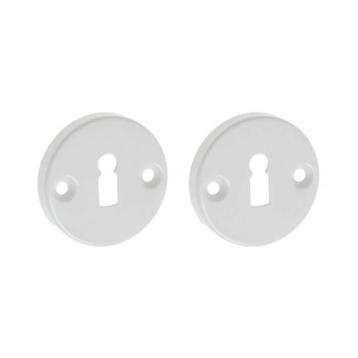 Розетка за дръжки модел VIOLA, Кръгла, Обикновен ключ, Бяла