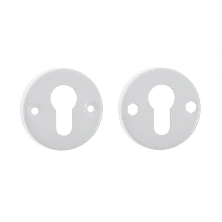 Розетка за дръжки модел VIOLA, Кръгла, Секретен ключ, Бяла
