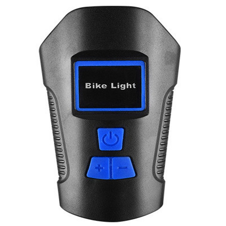 Kerékpárlámpa, Bomstom, autonómia 3 h, 14x11,5x4 cm, fekete