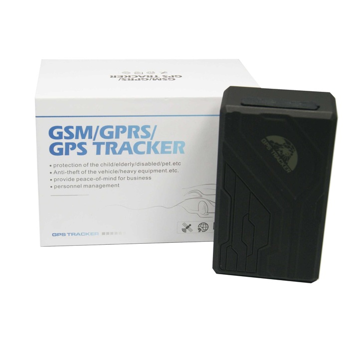 Tracker GPS auto TK108 pentru vehicul, masina, flota, cu baterie 10000mAh, autonomie extinsa pana la 6 luni, IP66, magnet, microfon, alarma, platforma gratuita, fara abonament