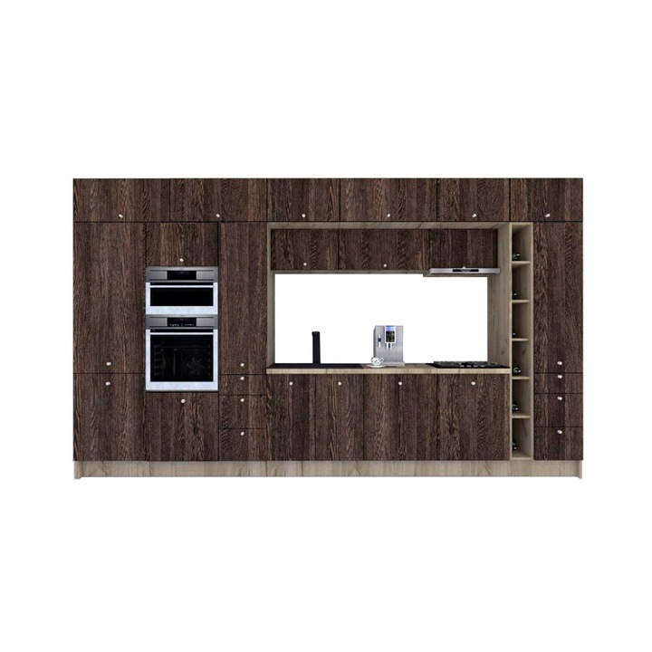 Set Bucatarie Genarom Zone PAL 420, 420 x 243 x 60 cm, K002 / Decor 7648