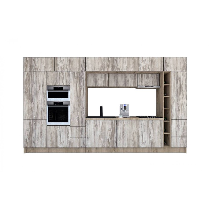 Set Bucatarie Genarom Zone PAL 420, 420 x 243 x 60 cm, K002 / Decor K084