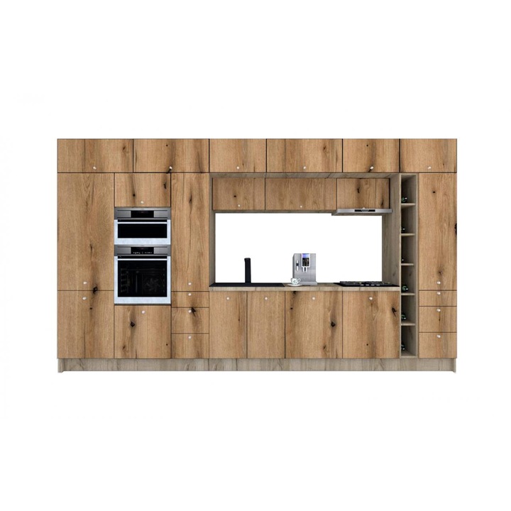 Set Bucatarie Genarom Zone PAL 420, 420 x 243 x 60 cm, K002 / Decor K365