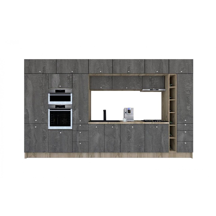 Set Bucatarie Genarom Zone PAL 420, 420 x 243 x 60 cm, K002 / Decor K352