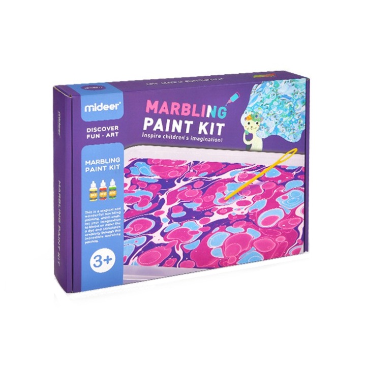 Set pictura pe apa Marbling paint kit, Mideer, +3 ani
