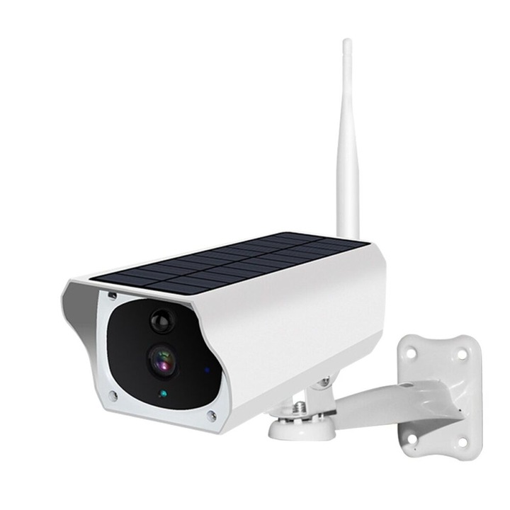 Camera wireless, Smartcam, Incarcare solara, SB4-S1, Full HD, 1080P, Vedere nocturna, Alb