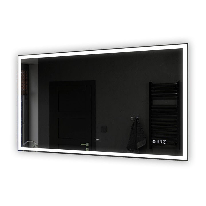 Oglinda baie cu iluminare LED Intrerupator iluminare, Ceas tactil, Artforma, 170x70, LED001