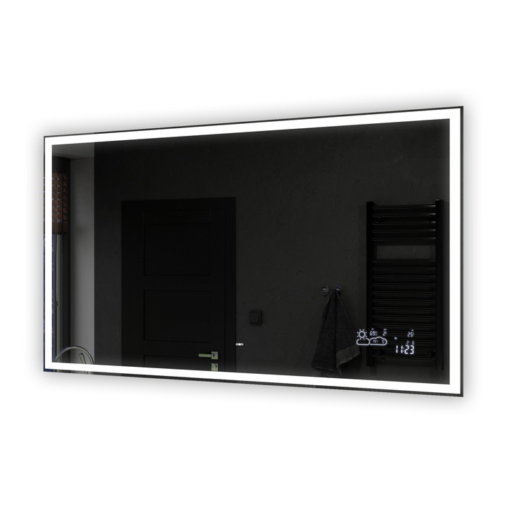 Artforma 100x100 Fürdőszoba Tükör Világítással LED LED001 | Dodirni prekidač | Vremenska stanica Wi-fi